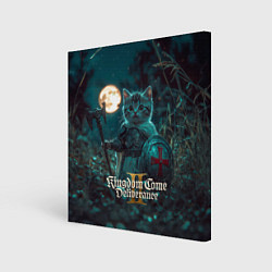 Холст квадратный Kingdom Come Deliverance 2 котенок рыцарь, цвет: 3D-принт