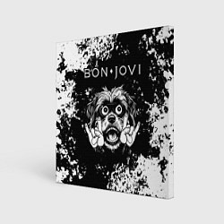 Холст квадратный Bon Jovi рок пес, цвет: 3D-принт