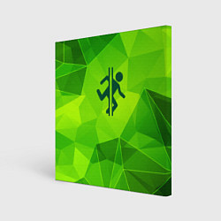Холст квадратный Portal green poly, цвет: 3D-принт