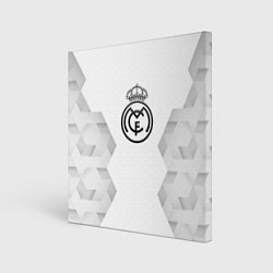 Холст квадратный Real Madrid white poly, цвет: 3D-принт