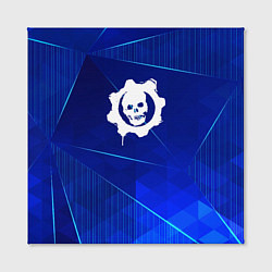 Холст квадратный Gears of War blue poly, цвет: 3D-принт — фото 2