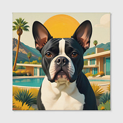 Холст квадратный Бульдог и лето, цвет: 3D-принт — фото 2