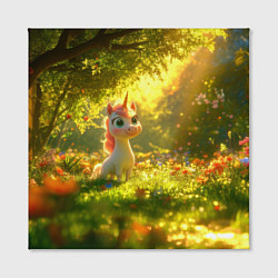 Холст квадратный Единорог в летнем лесу, цвет: 3D-принт — фото 2