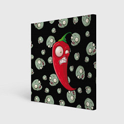 Холст квадратный Перчик из игры растения против зомби, цвет: 3D-принт