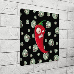 Холст квадратный Перчик из игры растения против зомби, цвет: 3D-принт — фото 2