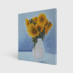 Холст квадратный Подсолнухи в вазе, цвет: 3D-принт