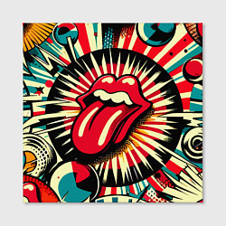 Холст квадратный Logo of the Rolling Stones - pop art, цвет: 3D-принт — фото 2