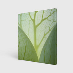 Холст квадратный Макро съемка листа, цвет: 3D-принт