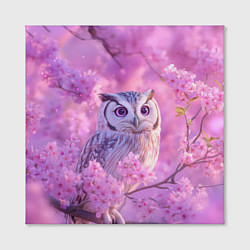 Холст квадратный Сова в весенних цветах, цвет: 3D-принт — фото 2