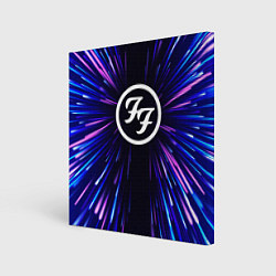 Холст квадратный Foo Fighters neon energy, цвет: 3D-принт