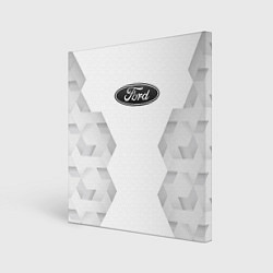 Холст квадратный Ford white poly, цвет: 3D-принт