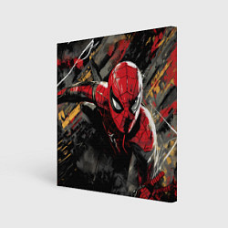 Холст квадратный Человек-паук и красная краска, цвет: 3D-принт
