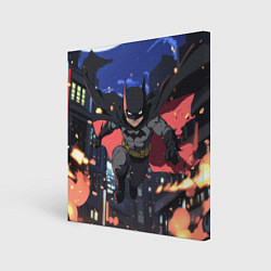 Холст квадратный Злой Бэтмен в полете, цвет: 3D-принт