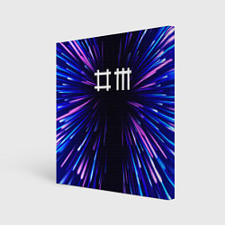 Холст квадратный Depeche Mode neon energy, цвет: 3D-принт