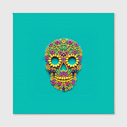Холст квадратный Цветочный череп, цвет: 3D-принт — фото 2