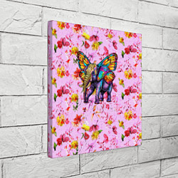 Холст квадратный Слон с крыльями бабочки, цвет: 3D-принт — фото 2