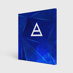 Холст квадратный Thirty Seconds to Mars blue poly, цвет: 3D-принт