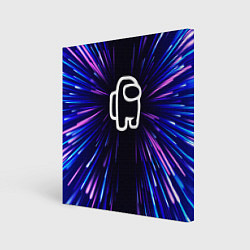 Холст квадратный Among Us neon energy, цвет: 3D-принт
