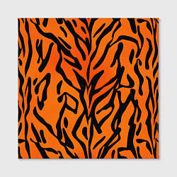 Холст квадратный Тигровый огненный паттерн, цвет: 3D-принт — фото 2