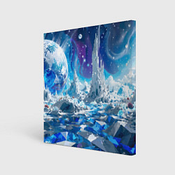 Холст квадратный Космический фантастический пейзаж, цвет: 3D-принт