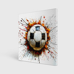 Холст квадратный Футбольный мяч на белом, цвет: 3D-принт