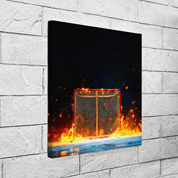 Холст квадратный Хоккейные ворота в огне, цвет: 3D-принт — фото 2