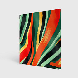 Холст квадратный Тропическая жаркая абстракция, цвет: 3D-принт