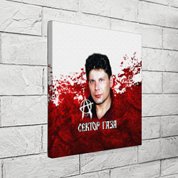 Холст квадратный Юрий Хой бело-красный фон, цвет: 3D-принт — фото 2