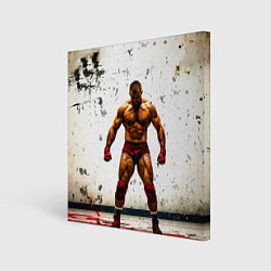 Холст квадратный Реслер на белом, цвет: 3D-принт