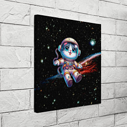 Холст квадратный Котёнок космонавт в открытом космосе, цвет: 3D-принт — фото 2