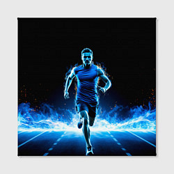 Холст квадратный Бег в синем пламени, цвет: 3D-принт — фото 2