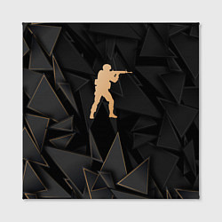 Холст квадратный Counter Strike golden poly, цвет: 3D-принт — фото 2