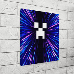 Холст квадратный Minecraft neon energy, цвет: 3D-принт — фото 2