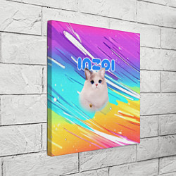 Холст квадратный Inzoi кошечка на радужном фоне, цвет: 3D-принт — фото 2