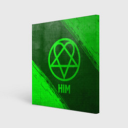 Холст квадратный HIM - green gradient, цвет: 3D-принт