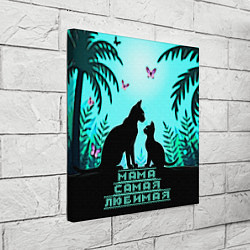 Холст квадратный Мама самая любимая, цвет: 3D-принт — фото 2