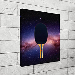 Холст квадратный Черная ракетка для пинг понга в космосе, цвет: 3D-принт — фото 2
