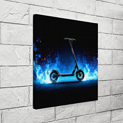Холст квадратный Самокат в синем пламени, цвет: 3D-принт — фото 2