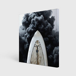 Холст квадратный Сапборд в черном дыму, цвет: 3D-принт