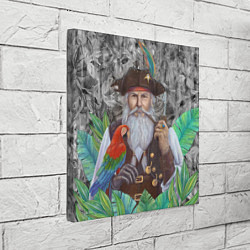Холст квадратный Пират с попугаем, цвет: 3D-принт — фото 2