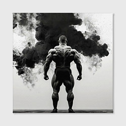 Холст квадратный Бодибилдер и черный дым, цвет: 3D-принт — фото 2