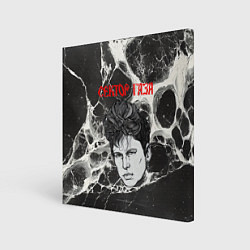 Холст квадратный Портрет Юрия Хоя на черно-белой паутине, цвет: 3D-принт