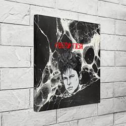 Холст квадратный Портрет Юрия Хоя на черно-белой паутине, цвет: 3D-принт — фото 2