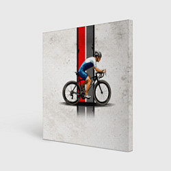 Холст квадратный Триатлонист на белом, цвет: 3D-принт