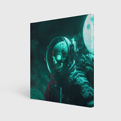 Холст квадратный Скелет в космосе, цвет: 3D-принт