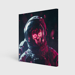 Картина квадратная Красный череп в скафандре космонавта