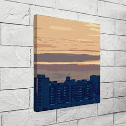 Холст квадратный Городской пейзаж стилизованный, цвет: 3D-принт — фото 2