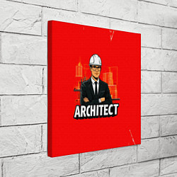 Холст квадратный Architect на красном, цвет: 3D-принт — фото 2