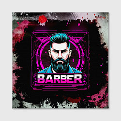 Холст квадратный Барбер в фиолете, цвет: 3D-принт — фото 2