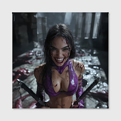 Холст квадратный Довольная Милина Мортал комбат, цвет: 3D-принт — фото 2